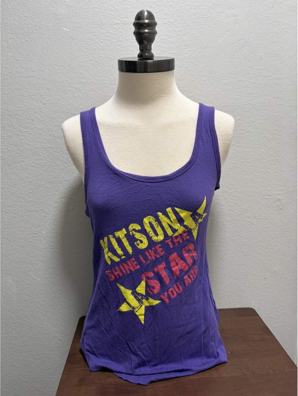 Kitson LA Logo Tank Top Women’s M Purple Long Tank Stars Y2K